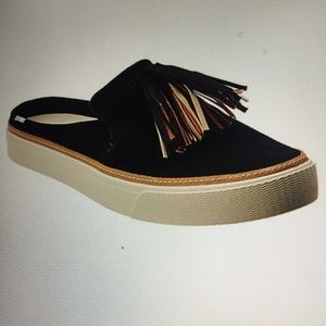 Toms sunrise tassel top suede slip on shoes NWOT